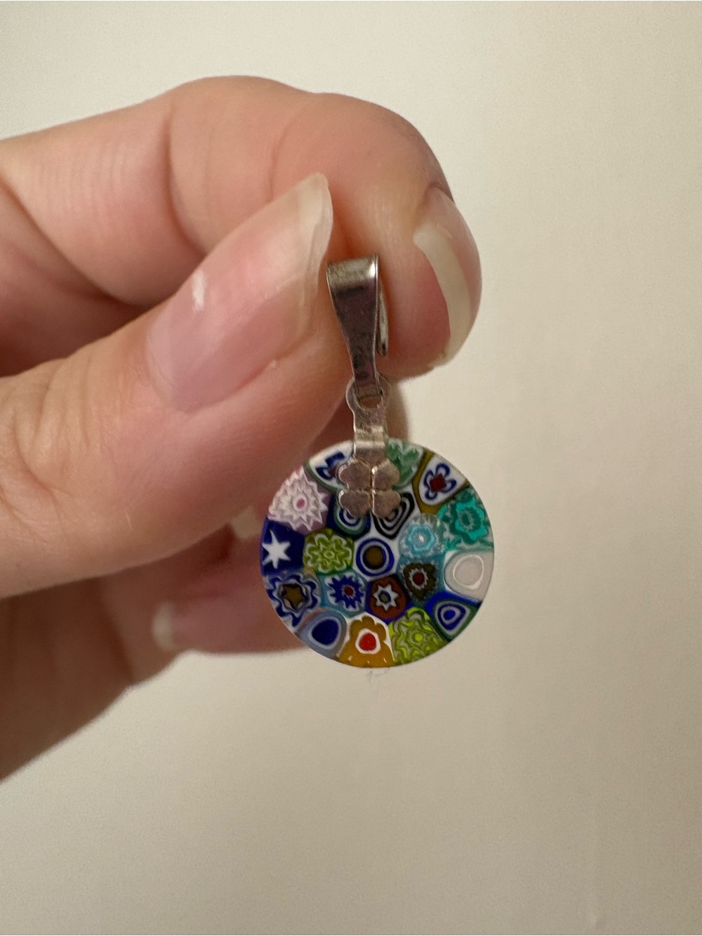Round Millefiori Glass Pendant in Multicolor
